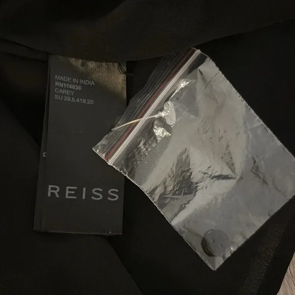 Flaw - New Reiss Long Sleeve Pintuck Floral Ruffle Mini Dress Size 12 NWT - Picture 12 of 13